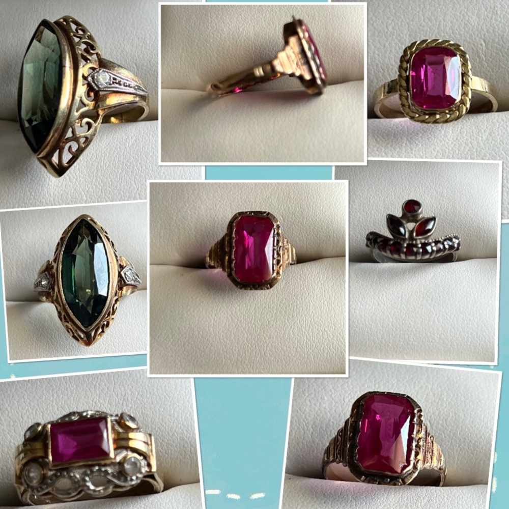 Gold-Tone Pink Gemstone Statement Ring - Unbranded -costume made